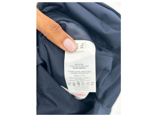 Selected Blazer in cotone blu navy - vista 5
