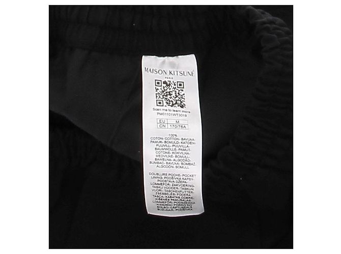 Autre Marque MAISON KITSUNE Schwarze Baumwollhose M - Ansicht 5