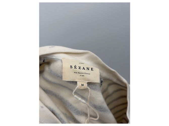 SéZane Gestrickter Pullover mit Streifen CHAMPS META MANQUANTS Marineblau - Ansicht 6