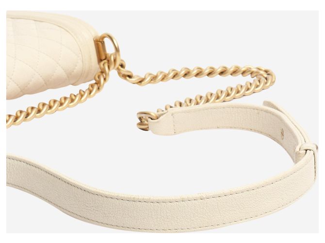Chanel Mini Boy Bag Creme Roh - Ansicht 7