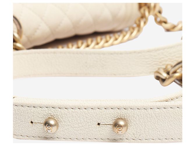 Chanel Mini Boy Bag Creme Roh - Ansicht 8