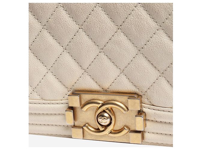 Chanel Mini Boy Bag Creme Roh - Ansicht 9