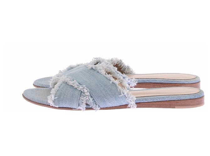 Gianvito Rossi Sandali in denim blu - vista 2