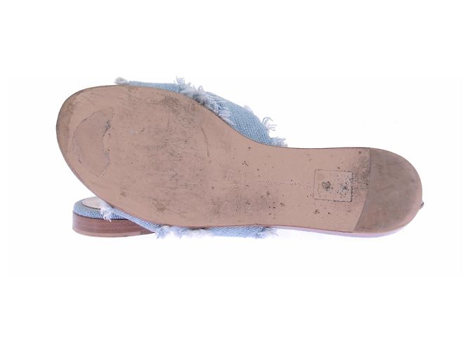 Gianvito Rossi Sandali in denim blu - vista 7