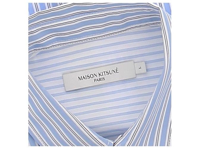 Autre Marque Zweifarbiges Kurzarmhemd Blau - Ansicht 5