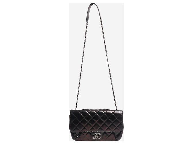Chanel Borsa flap trapuntata in agnello nero 2015 - vista 2
