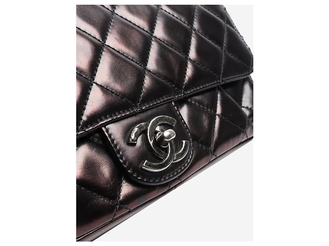 Chanel Borsa flap trapuntata in agnello nero 2015 - vista 5