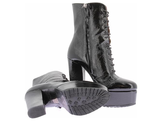 Alaïa Botas de charol negro - vista 6