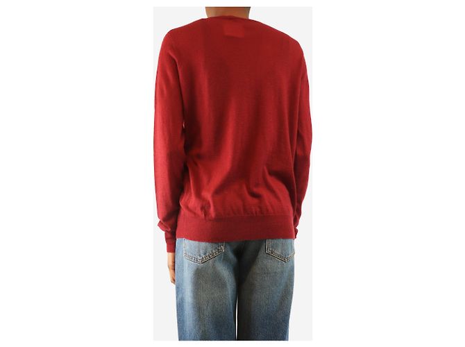 Joseph Pull en cachemire fin bordeaux - taille S Rouge - vue 2
