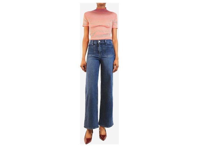 Frame Denim Blue Le Slim Palazzo Jeans - Größe UK 6 Blau - Ansicht 2