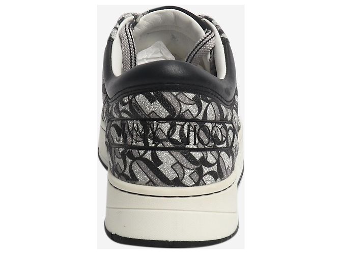 Jimmy Choo Sneakers Monogram glitter argento e nero - taglia EU 38.5 - vista 3