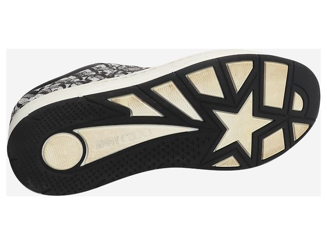 Jimmy Choo Sneakers Monogram glitter argento e nero - taglia EU 38.5 - vista 5