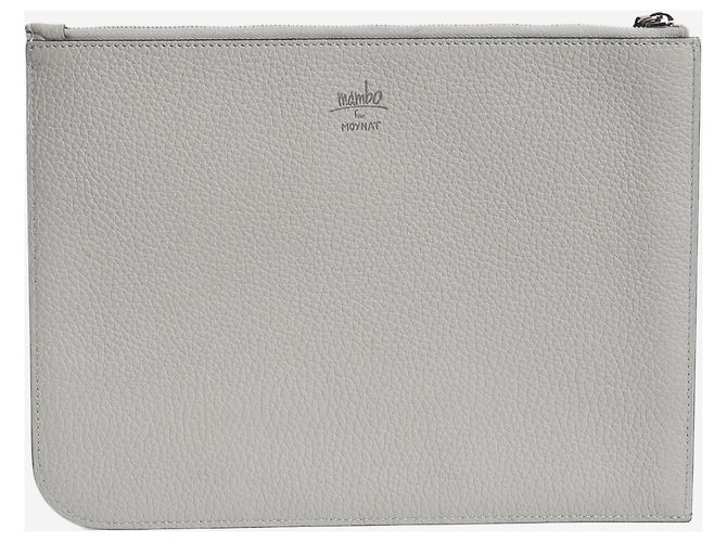 Moynat Pochette in pelle con zip grigia Grigio - vista 2