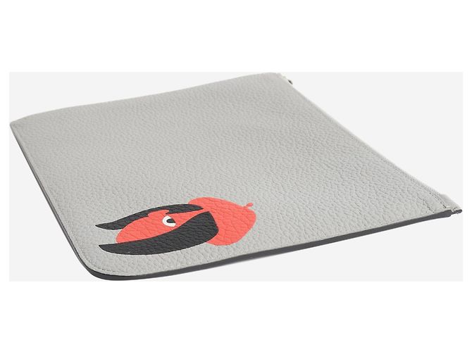 Moynat Pochette in pelle con zip grigia Grigio - vista 4