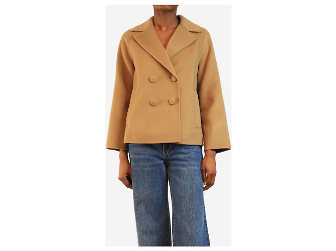 Weekend Max Mara Camel double-breasted wool peacoat - size UK 2 - view 3