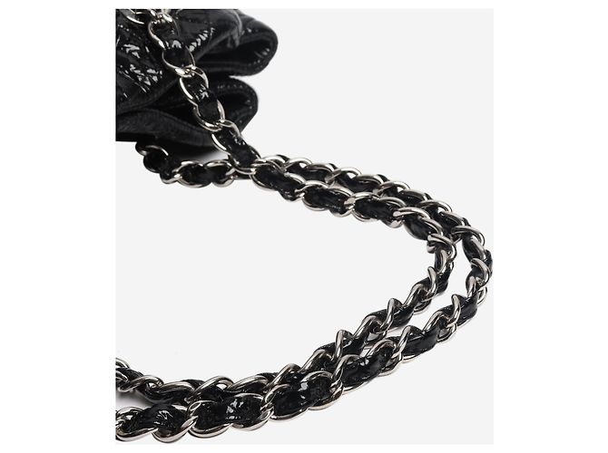 Chanel Schwarze gesteppte Tote Bag aus Lackleder 2008 - Ansicht 4