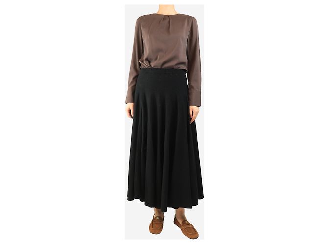 Marni Falda midi de lana negra - talla UK 10 Negro - vista 2