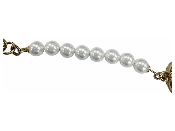 Bracciale charm Chanel Coco Mark Heart Faux Pearl D'oro - vista 4