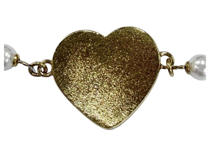 Bracciale charm Chanel Coco Mark Heart Faux Pearl D'oro - vista 5