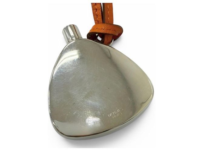 Hermès Hermes SV925 Leather Strap Perfume Bottle Atomizer Necklace Silvery Orange - view 4
