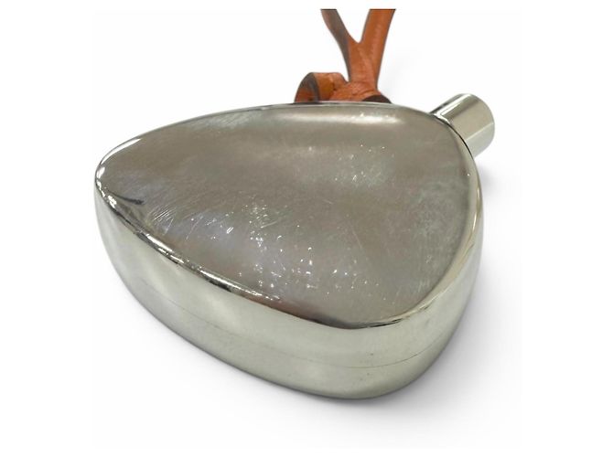 Hermès Hermes SV925 Leather Strap Perfume Bottle Atomizer Necklace Silvery Orange - view 6