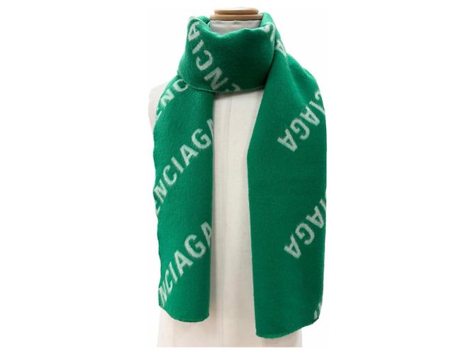 Stola in lana verde Balenciaga - vista 2