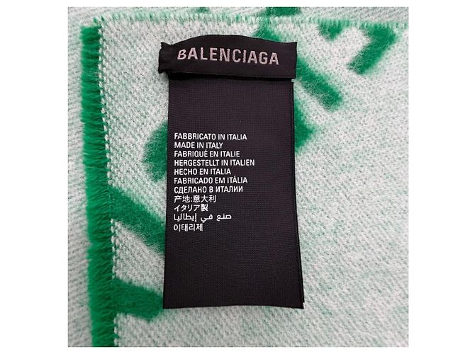 Stola in lana verde Balenciaga - vista 5