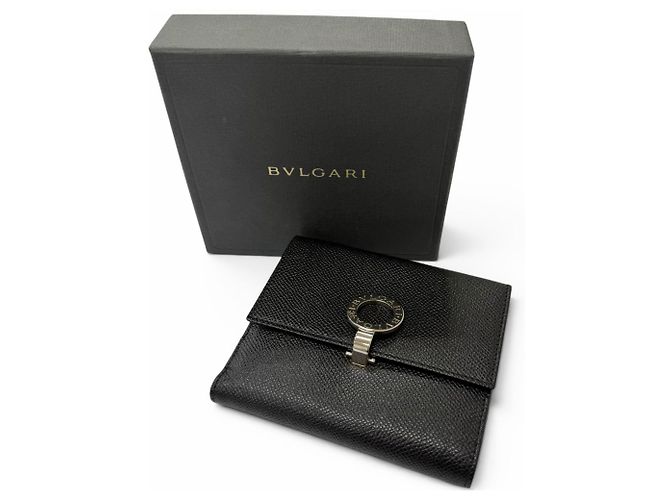 Bulgari Portafoglio compatto Bvlgari in pelle con clip logo - vista 2