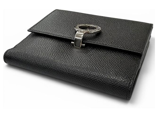 Bulgari Portafoglio compatto Bvlgari in pelle con clip logo - vista 4