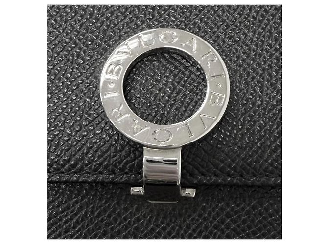 Bulgari Portafoglio compatto Bvlgari in pelle con clip logo - vista 8
