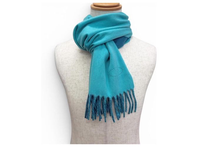 Stola in cashmere color turchese Hermès - vista 2