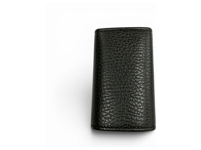 Portachiavi in pelle Double G Gucci Nero - vista 4