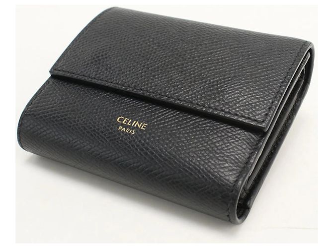Céline Celine Tri-fold Wallet Black - view 7