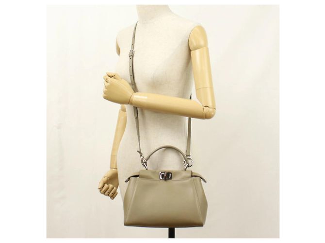 Borsa Fendi 2WAY Peekaboo Beige - vista 7
