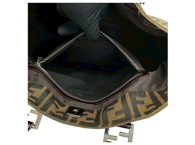 Fendi Vintage Zucca FF Logo Mini Tote Bag Braun Schwarz - Ansicht 10