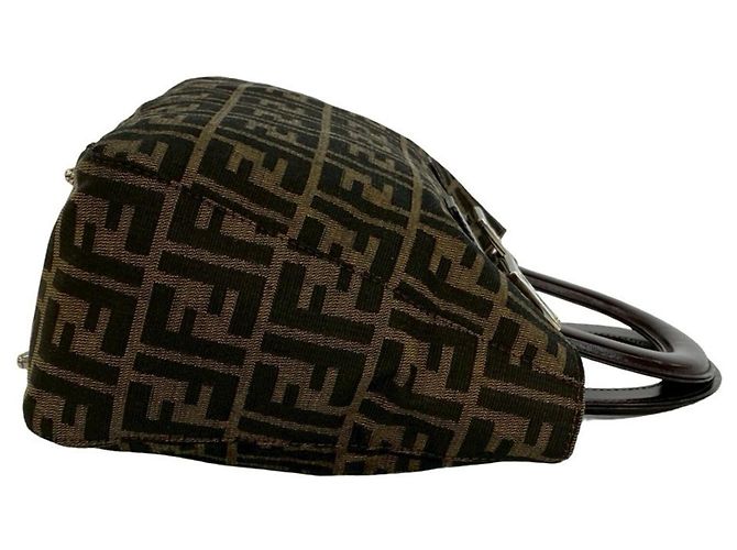 Fendi Vintage Zucca FF Logo Mini Tote Bag Braun Schwarz - Ansicht 6