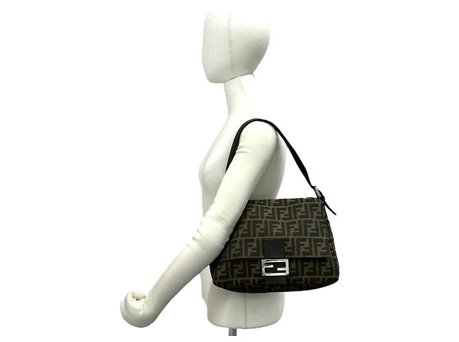 Fendi Mamma Bucket Tasche Zucca FF Logo Muster Braun Schwarz Khaki - Ansicht 2