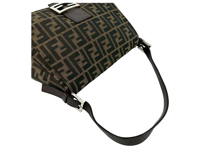 Fendi Mamma Bucket Tasche Zucca FF Logo Muster Braun Schwarz Khaki - Ansicht 4