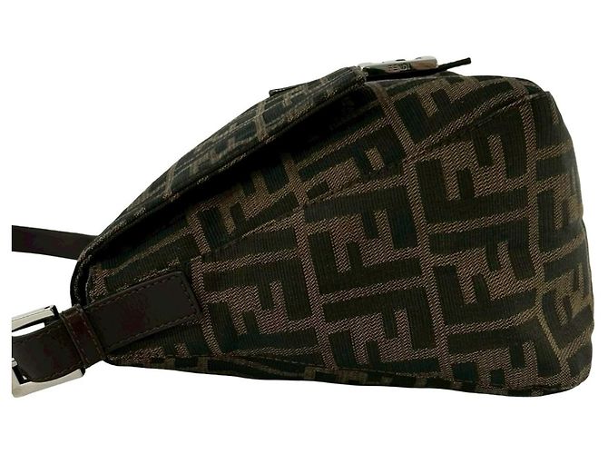 Fendi Mamma Bucket Tasche Zucca FF Logo Muster Braun Schwarz Khaki - Ansicht 5