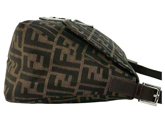 Fendi Mamma Bucket Tasche Zucca FF Logo Muster Braun Schwarz Khaki - Ansicht 6