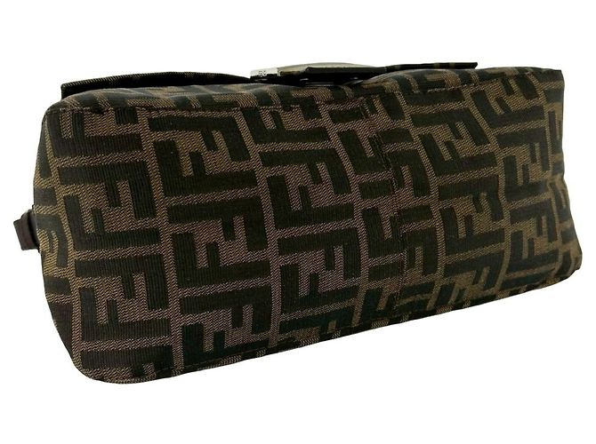 Fendi Mamma Bucket Tasche Zucca FF Logo Muster Braun Schwarz Khaki - Ansicht 7