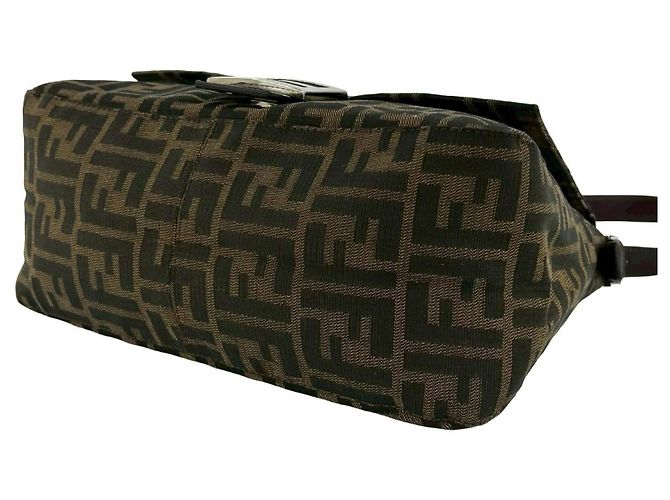 Fendi Mamma Bucket Tasche Zucca FF Logo Muster Braun Schwarz Khaki - Ansicht 8