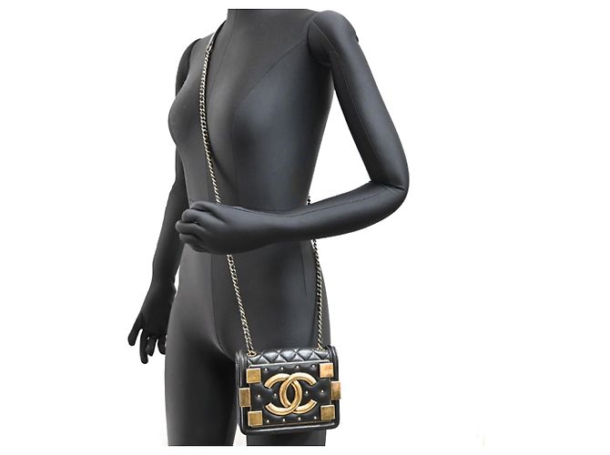 Borsa a tracolla Chanel Lego Boy da donna Nero - vista 10