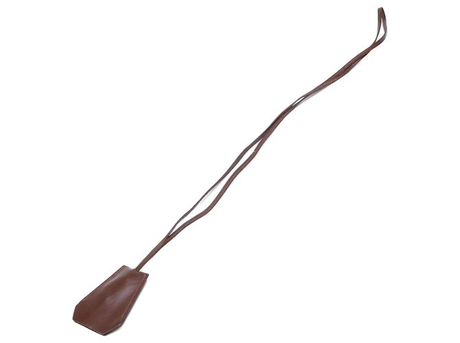 Hermès HERMES Hermes □C stamp Clochette Leather Long Necklace Marrone - vista 2