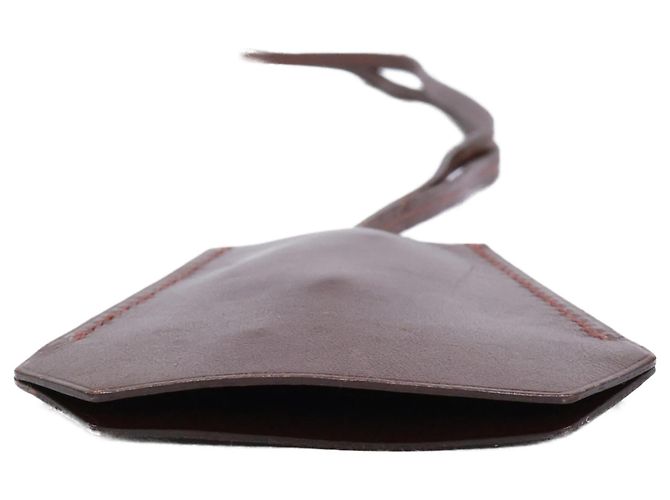 Hermès HERMES Hermes □C stamp Clochette Leather Long Necklace Marrone - vista 4