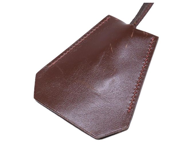 Hermès HERMES Hermes □C stamp Clochette Leather Long Necklace Marrone - vista 5
