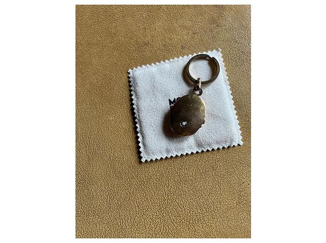 Portachiavi Montblanc dorato e pietra blu Blu scuro Gold hardware - vista 4