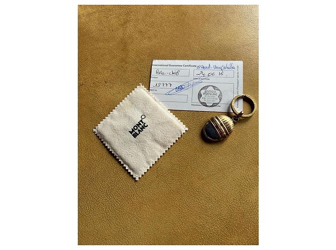 Portachiavi Montblanc dorato e pietra blu Blu scuro Gold hardware - vista 6