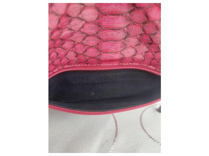 Autre Marque Borsa a tracolla JRA in pelle stampa pitone rosa - vista 11