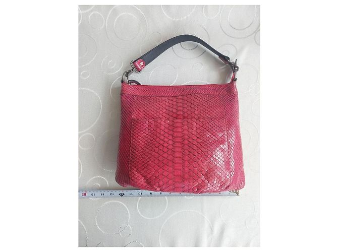 Autre Marque Borsa a tracolla JRA in pelle stampa pitone rosa - vista 17